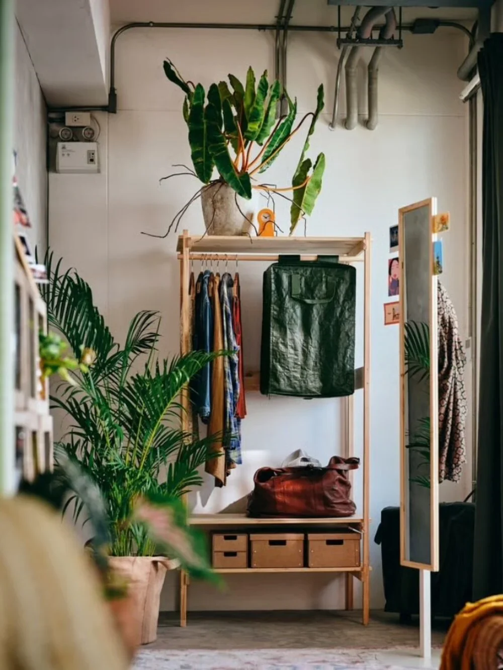 IKEA -KOMPISHÄNG Hanging storage with 3 compartments, green, 15 ¾x11 ¾x26 